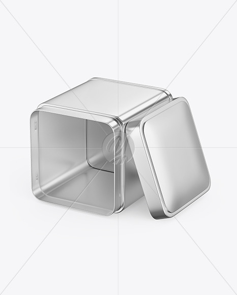 Opened Metallic Tin Can Mockup PSD #3