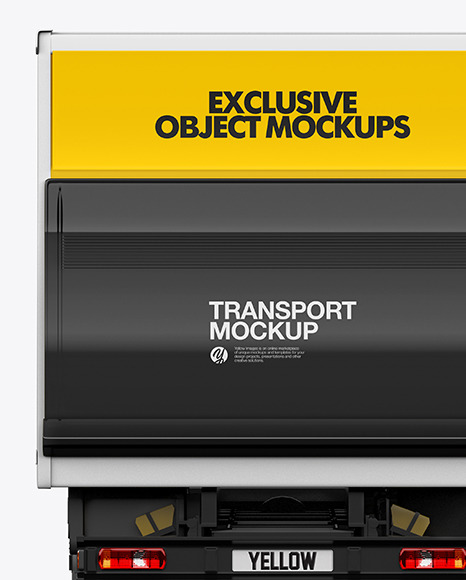 Box Truck Mockup   Back View PSD #2