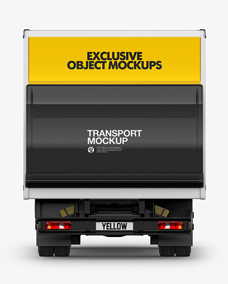 Box Truck Mockup   Back View PSD #4