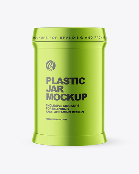 Metallized Plastic Jar Mockup PSD #2