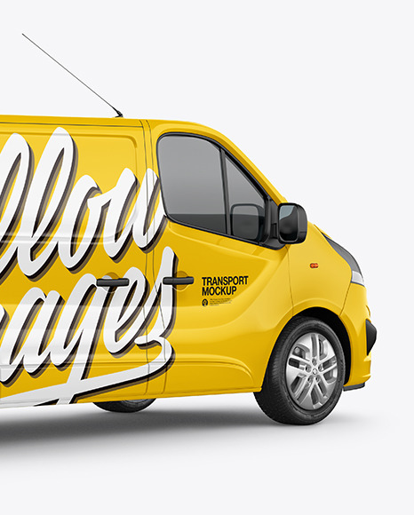 Panel Van Mockup   Back Half Side View PSD #4