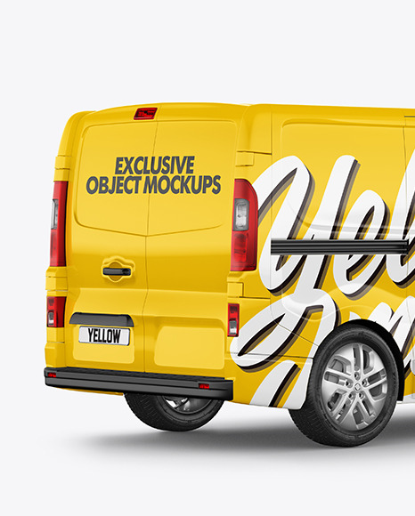 Panel Van Mockup   Back Half Side View PSD #2