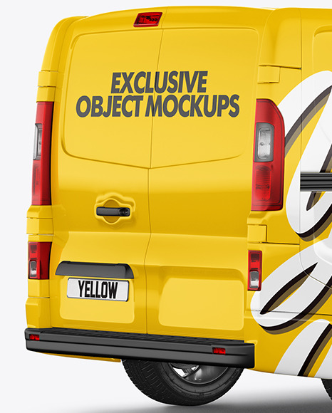 Panel Van Mockup   Back Half Side View PSD #1