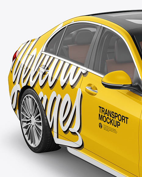 Compact Executive Car Mockup   Half Side View PSD #1