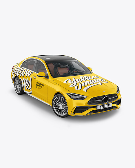 Compact Executive Car Mockup   Half Side View PSD #7