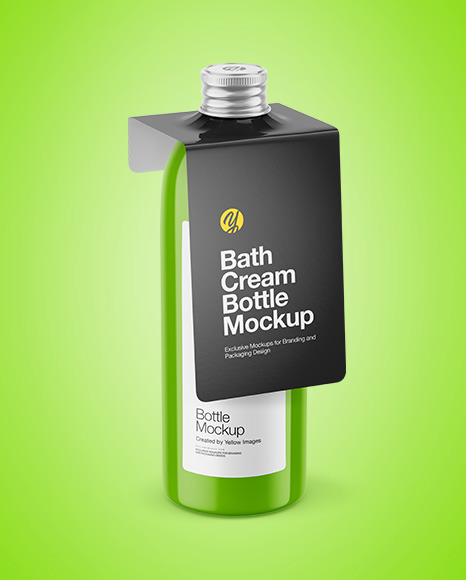 Glossy Bottle with Glossy Label Mockup bottle 110420