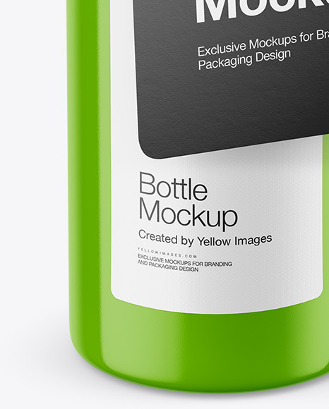 Glossy Bottle with Glossy Label Mockup conditioner 110422