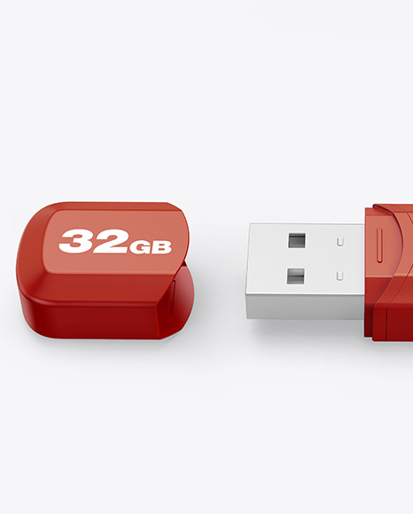 Plastic USB Flash Drive Mockup PSD #2