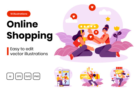 M305_ Online Shopping Illustrations