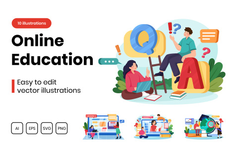 M294_ Online Education Illustrations