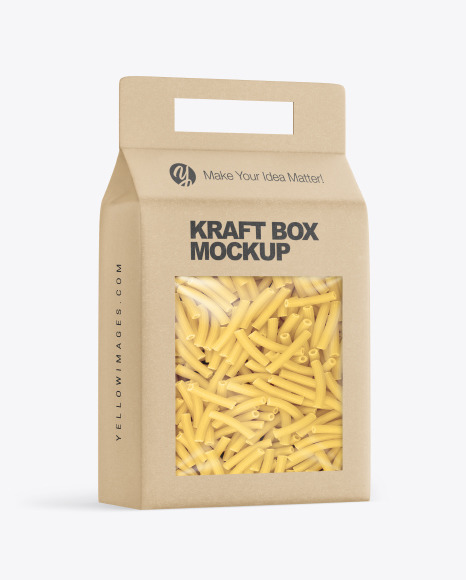 Kraft Box with Tortiglioni Pasta Mockup PSD #2