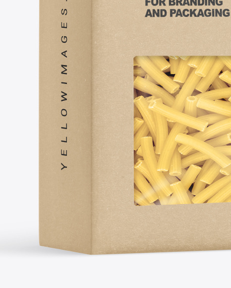 Kraft Box with Tortiglioni Pasta Mockup PSD #6