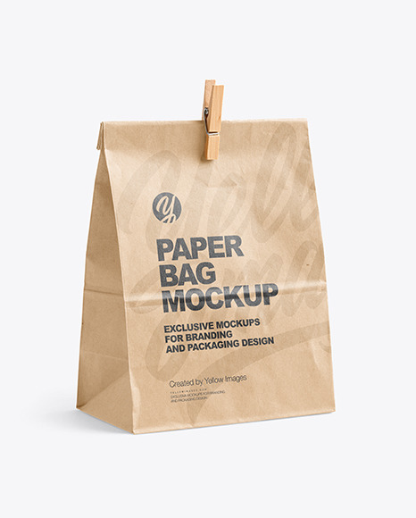 Kraft Paper Bag Mockup PSD #2