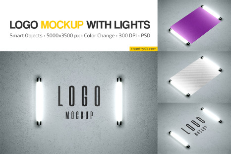 Logo Mockup with Lights