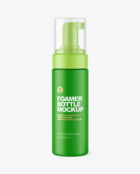 Matte Cosmetic Bottle with Pump Mockup