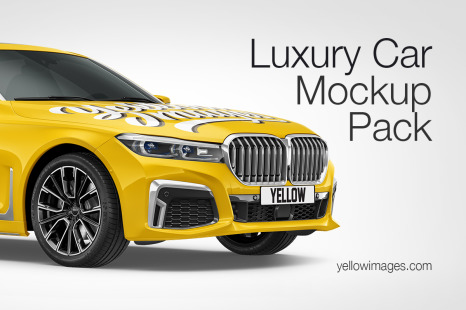 Luxury Sedan  Mockup Mockup Pack