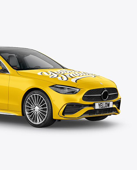 Compact Executive Car Mockup - Half Side View