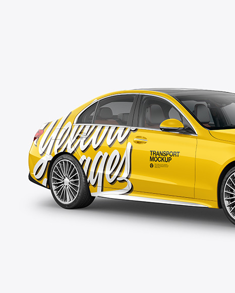 Compact Executive Car Mockup   Half Side View PSD #2