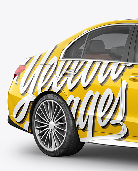 Compact Executive Car Mockup   Half Side View PSD #1