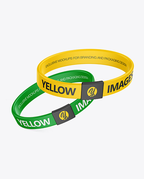 Two Silicone Wristbands Mockup - Free Download Images High Quality PNG, JPG