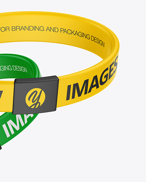 Two Silicone Wristbands Mockup PSD #1
