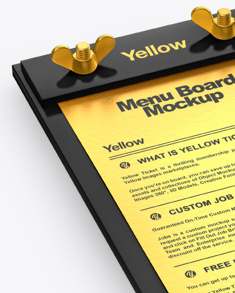 Small Plastic Menu Board Mockup Small Plastic Menu Board Mockup