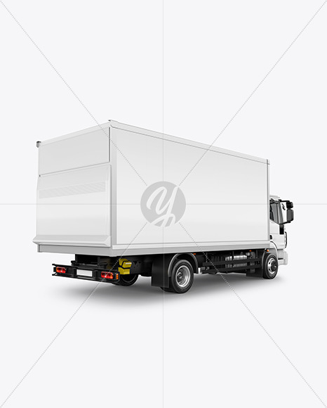 Box Truck Mockup   Back Half Side View PSD #3