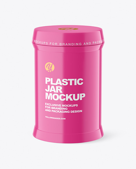 Glossy Plastic Jar Mockup PSD #2