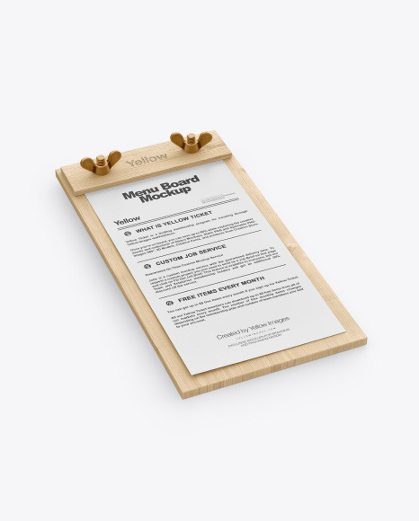 Small Wooden Menu Board Mockup