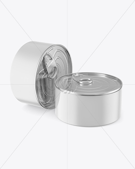 Two Glossy Tin Cans Mockup PSD #3