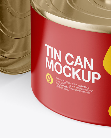 Two Matte Tin Cans Mockup PSD #1