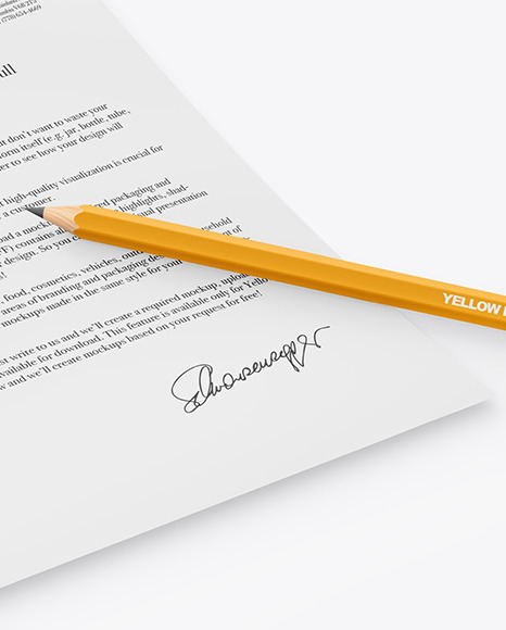 Paper With Pencil Mockup Paper With Pencil Mockup