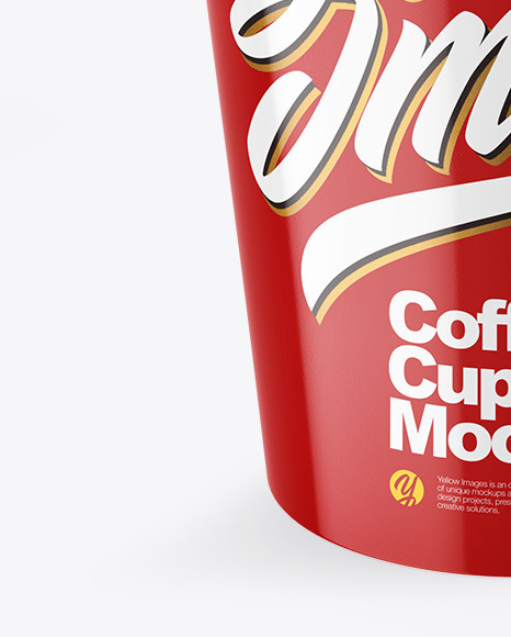 Glossy Paper Coffee Cup Mockup PSD #1