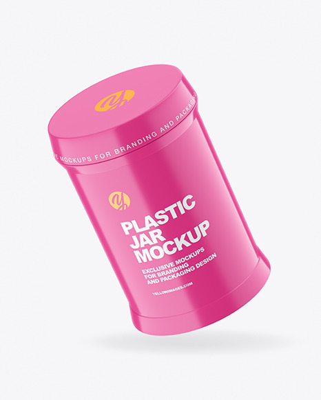 Glossy Plastic Jar Mockup PSD #2