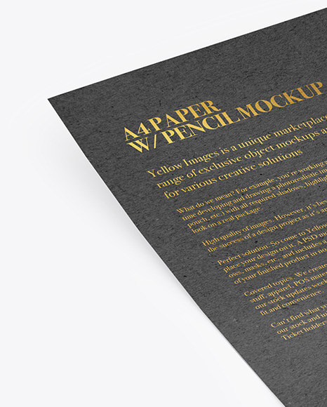 Kraft Paper With Pencil Mockup PSD #1