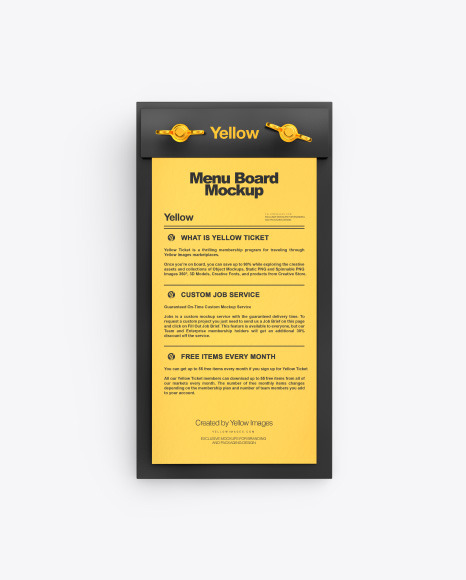 Small Plastic Menu Board Mockup
