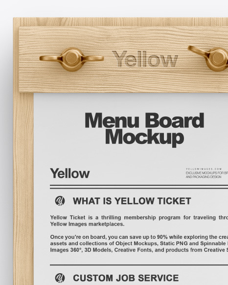 Small Wooden Menu Board Mockup PSD #3