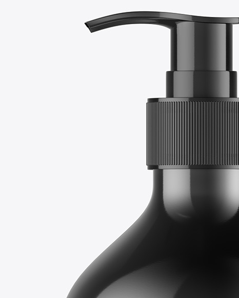 Glossy Liquid Soap Bottle With Pump Mockup PSD #1