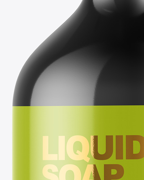Glossy Liquid Soap Bottle With Pump Mockup PSD #6