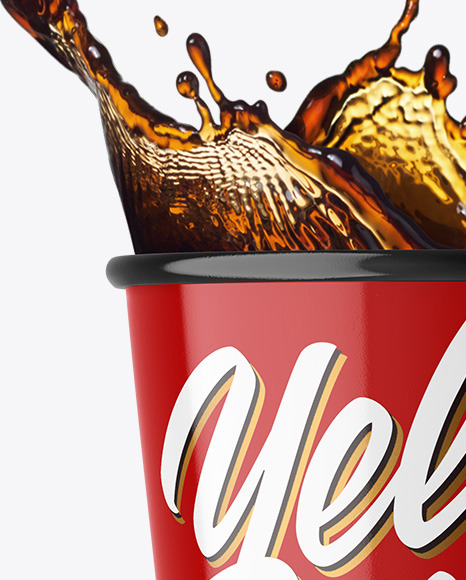 Glossy Paper Coffee Cup w  Splash Mockup PSD #2