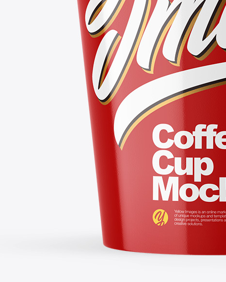 Glossy Paper Coffee Cup w  Splash Mockup PSD #1
