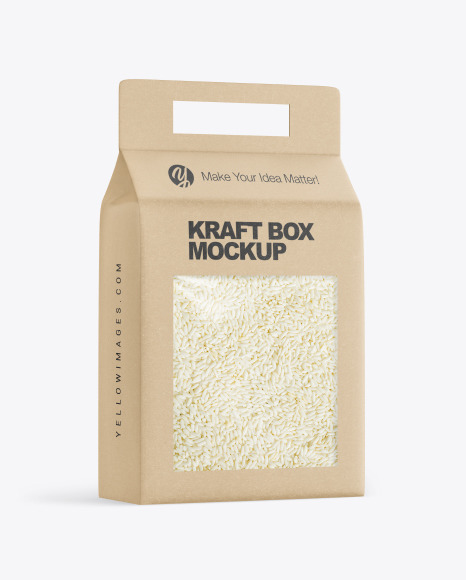 Kraft Box with Rice Mockup PSD #2