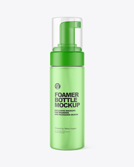 Frosted Cosmetic Bottle with Pump Mockup