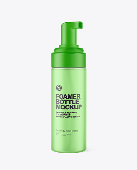 Frosted Cosmetic Bottle with Pump Mockup PSD #2