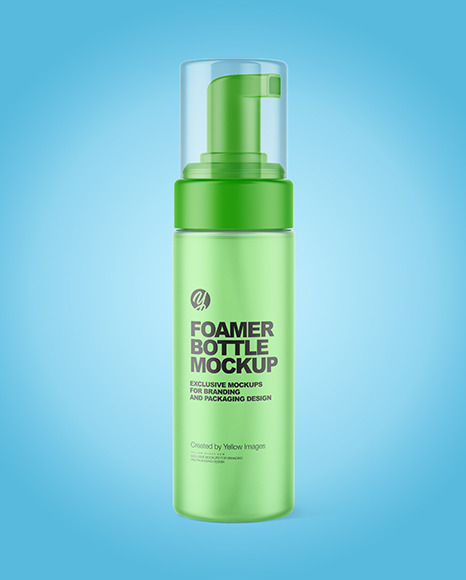 Frosted Cosmetic Bottle with Pump Mockup PSD #6