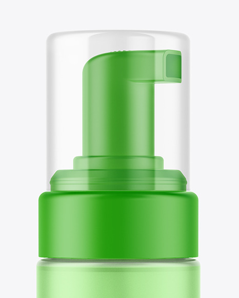 Frosted Cosmetic Bottle with Pump Mockup PSD #7