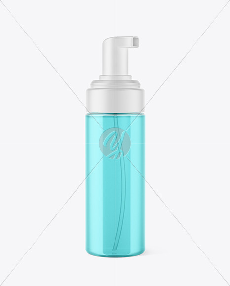 Clear Cosmetic Bottle with Pump Mockup PSD #3