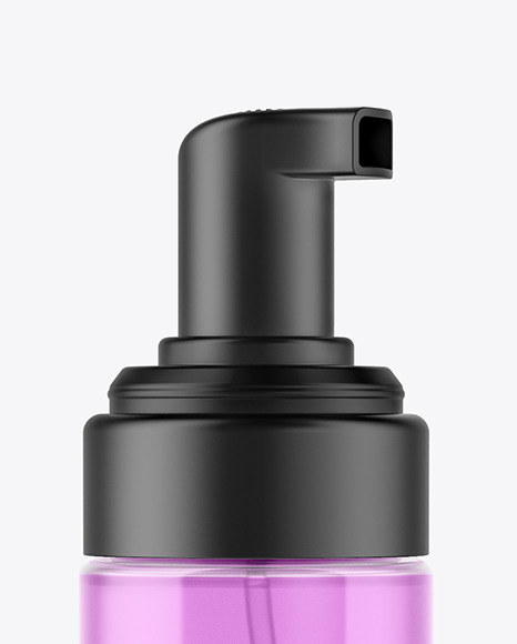 Clear Cosmetic Bottle with Pump Mockup PSD #5
