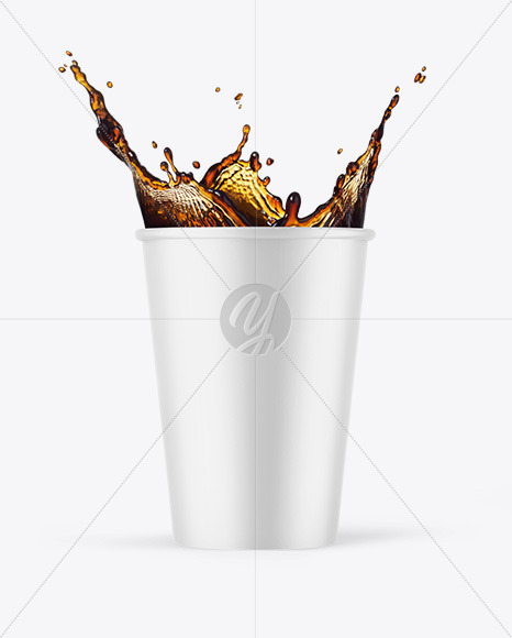 Matte Paper Coffee Cup w  Splash Mockup PSD #3