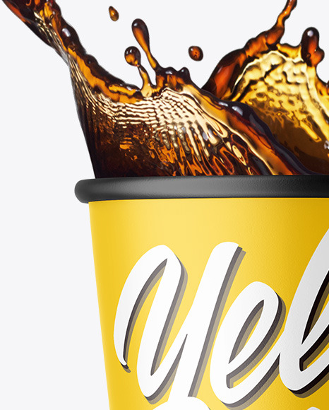Matte Paper Coffee Cup w  Splash Mockup PSD #2
